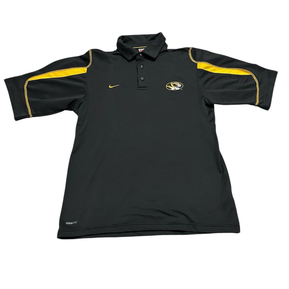 Vintage Y2K Men’s Small Nike Team Mizzou Tigers Fit Dry Polo Shirt